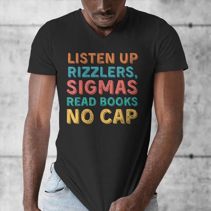 Teacher English Read Books Listen Up Rizzlers Men's V-Neck T-Shirt Teacher English Read Books Listen Up Rizzlers Men's V-Neck T-Shirt