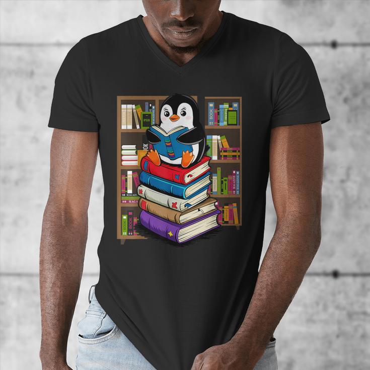 Teacher Librarian Kawaii Penguin Book Lover Penguin Men's V-Neck T-Shirt
