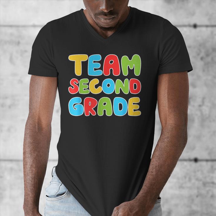 Team Second Grade Shirt 2nd Grade Back To School Graduation Men's V-Neck T-Shirt