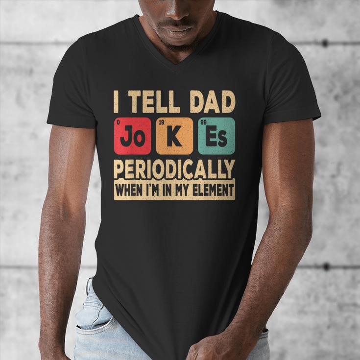 I Tell Dad Jokes Periodically Retro Papa Fathers Day Men Men's V-Neck T-Shirt