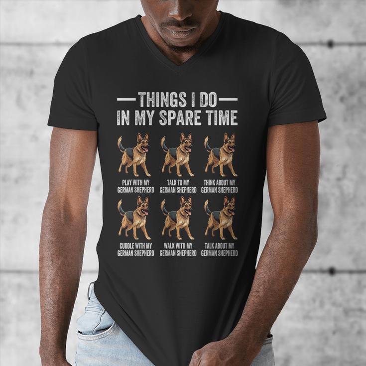 Things I Do In My Spare Time German Shepherd Dog Dad Mom Men's V-Neck T-Shirt