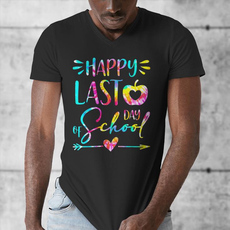 Tie Dye Happy Last Day Of School Graduation Teacher Student Men's V-Neck T-Shirt