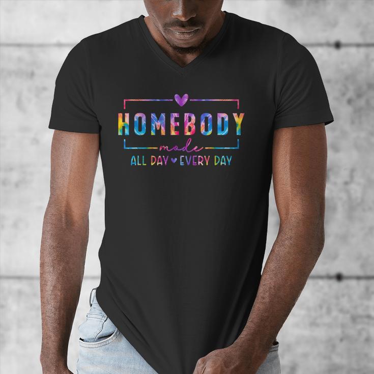 Tie Dye Homebody Mode All Day Ever Day Introvert Indoorsy Men's V-Neck T-Shirt Tie Dye Homebody Mode All Day Ever Day Introvert Indoorsy Men's V-Neck T-Shirt