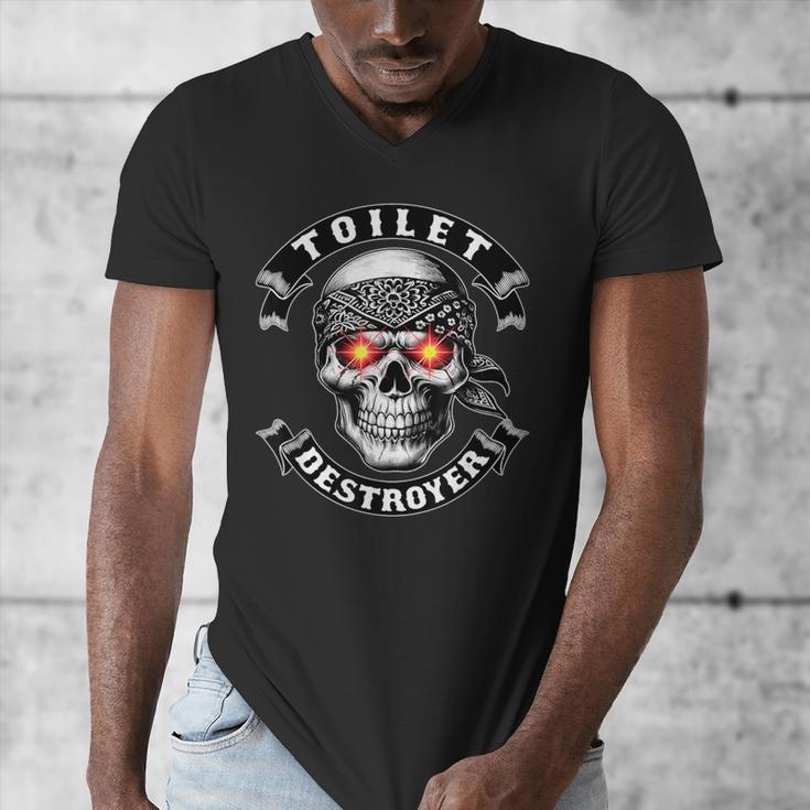 Toilet Destroyer Poop Jokes Dad Humor Poop Diarrhea Men's V-Neck T-Shirt Toilet Destroyer Poop Jokes Dad Humor Poop Diarrhea Men's V-Neck T-Shirt