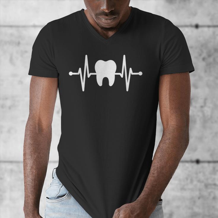 Tooth Heartbeat Dentist Graduation Party Dental Heartbeat Men's V-Neck T-Shirt