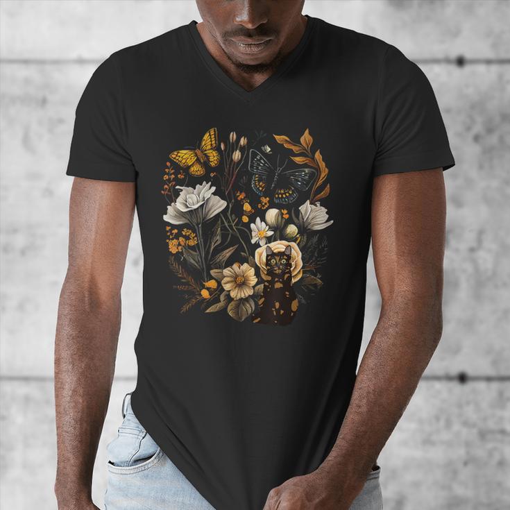 Tortie Cat Owner Flowers Tortie Cat Mom Tortie Cat Dad Men's V-Neck T-Shirt