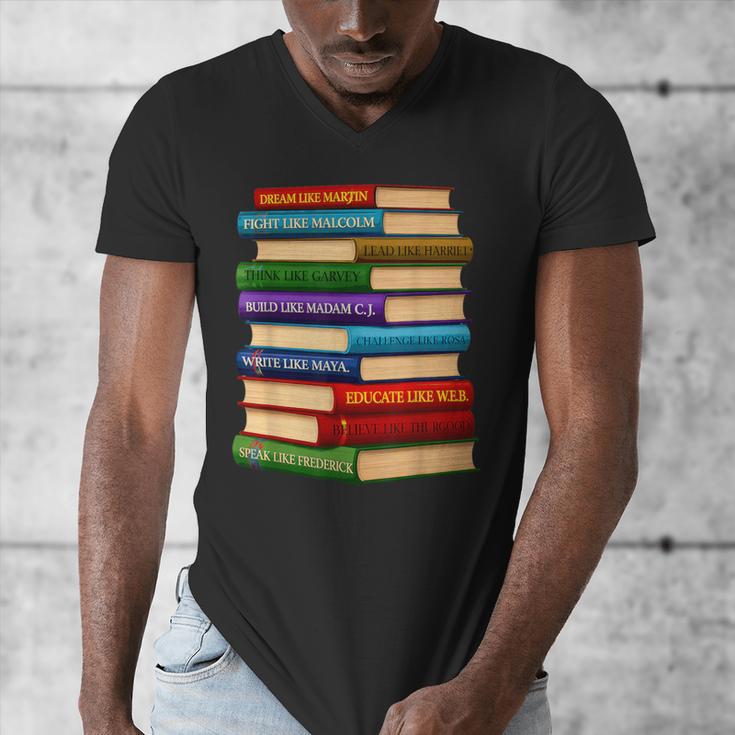 History Month Educated Black Leaders Reading Books Men's V-Neck T-Shirt