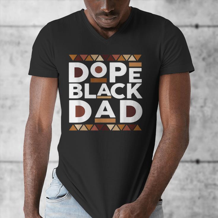 History Month Family Matching Melanin Dope Black Dad Men's V-Neck T-Shirt