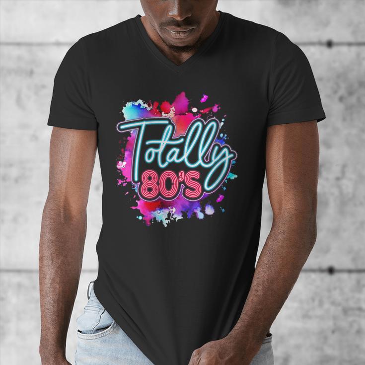 Totally 80's Colorful Retro 1980s Style Nostalgia Vibe Men's V-Neck T-Shirt