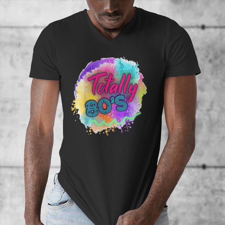 Totally 80's Tie Dye Retro Vibes 1980s Style Nostalgia Men's V-Neck T-Shirt