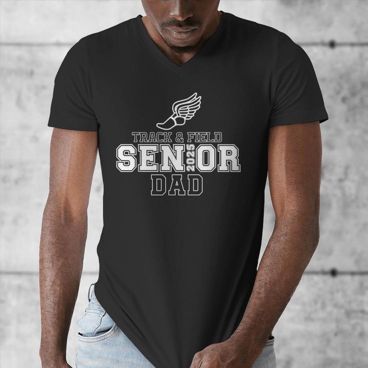 Track & Field Senior Dad 2025 Graduation Year Men's V-Neck T-Shirt