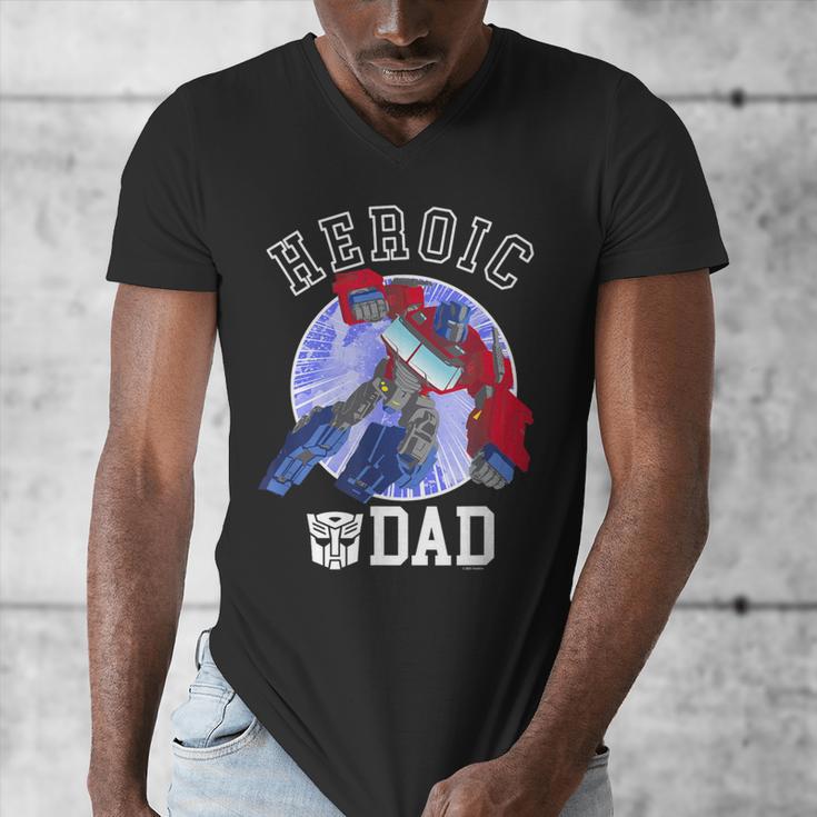 Transformers Father's Day Optimus Prime Heroic Dad Vintage Men's V-Neck T-Shirt Transformers Father's Day Optimus Prime Heroic Dad Vintage Men's V-Neck T-Shirt