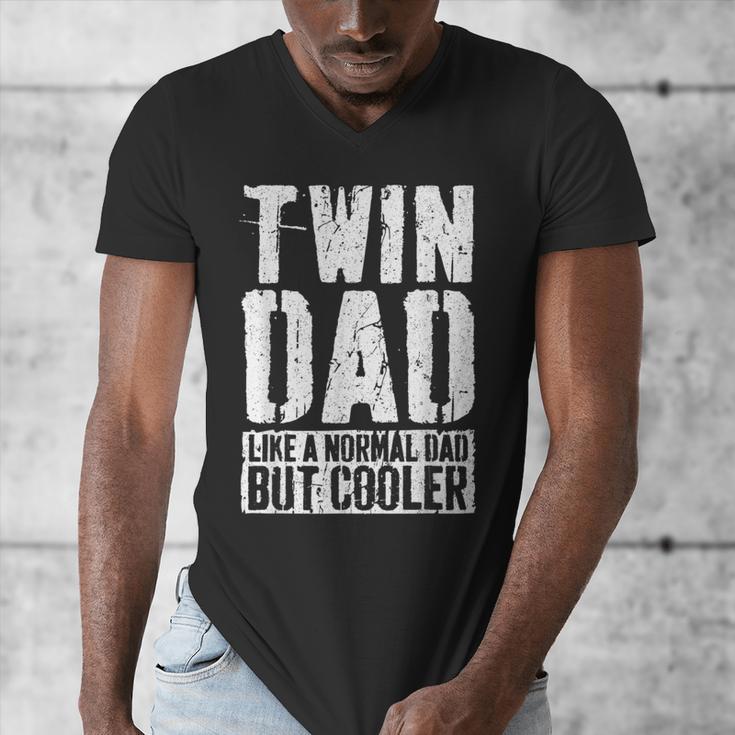 Twin Dad Shirt Men Dad Of Twins Fathers Day Men's V-Neck T-Shirt