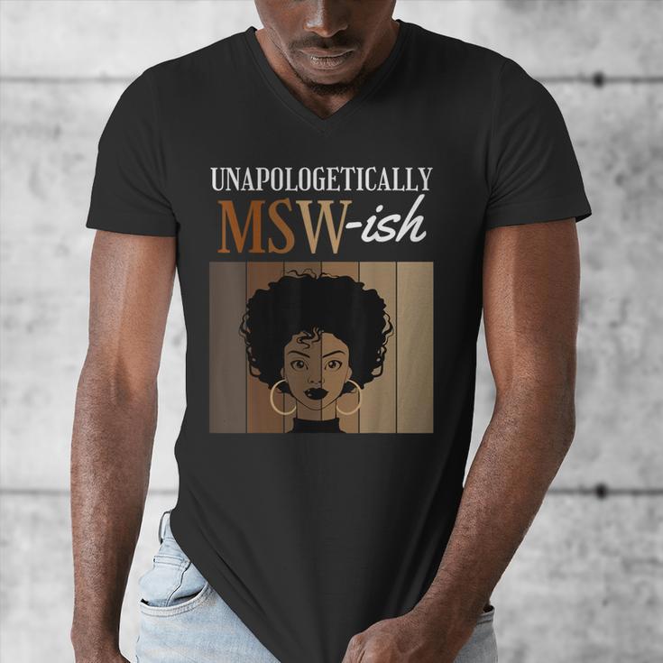 Unapologetically MSW-Ish Student Graduation Afro Men's V-Neck T-Shirt