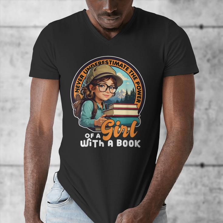 Never Underestimate The Power Of a Girl With a Book Reading Men's V-Neck T-Shirt