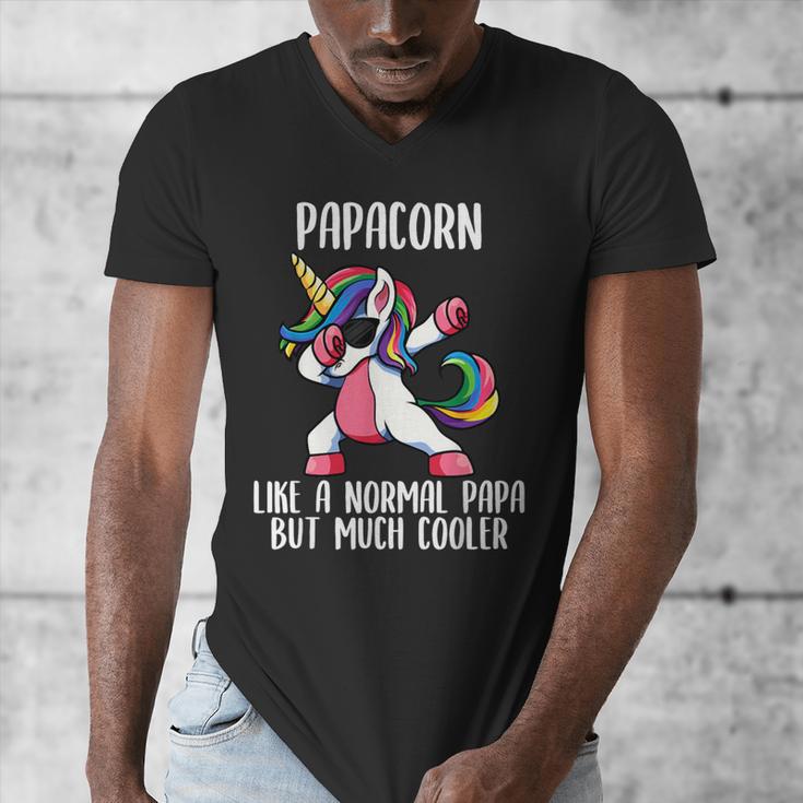 Unicorn Dad Girl Birthday Party Clothing Papacorn Men's V-Neck T-Shirt