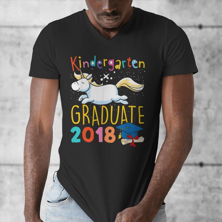 Unicorn Kindergarten Graduation Shirt Girls Men's V-Neck T-Shirt