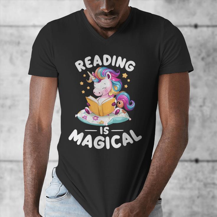 Unicorn Teacher Reading Is Magical Book Men's V-Neck T-Shirt