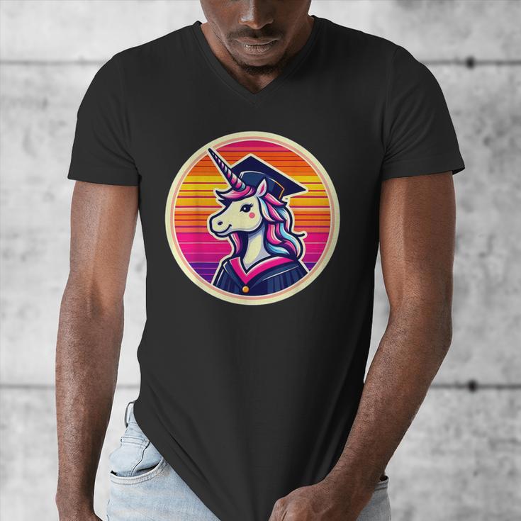 Unicorn University Graduation Graduating School Girl Cute Men's V-Neck T-Shirt