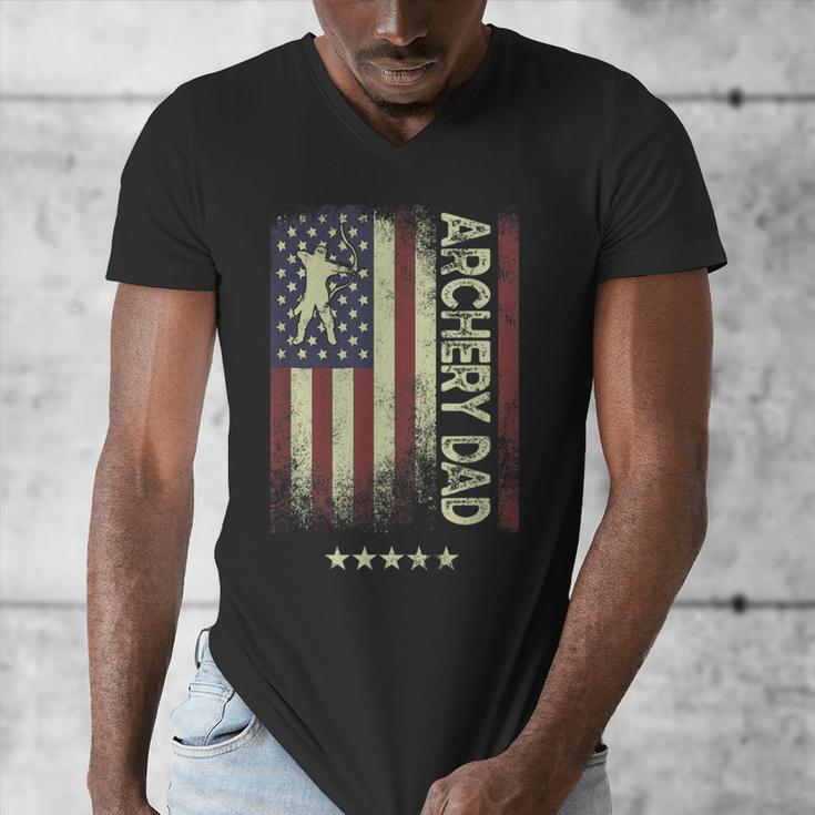 USA American Flag Archery Dad Men's V-Neck T-Shirt