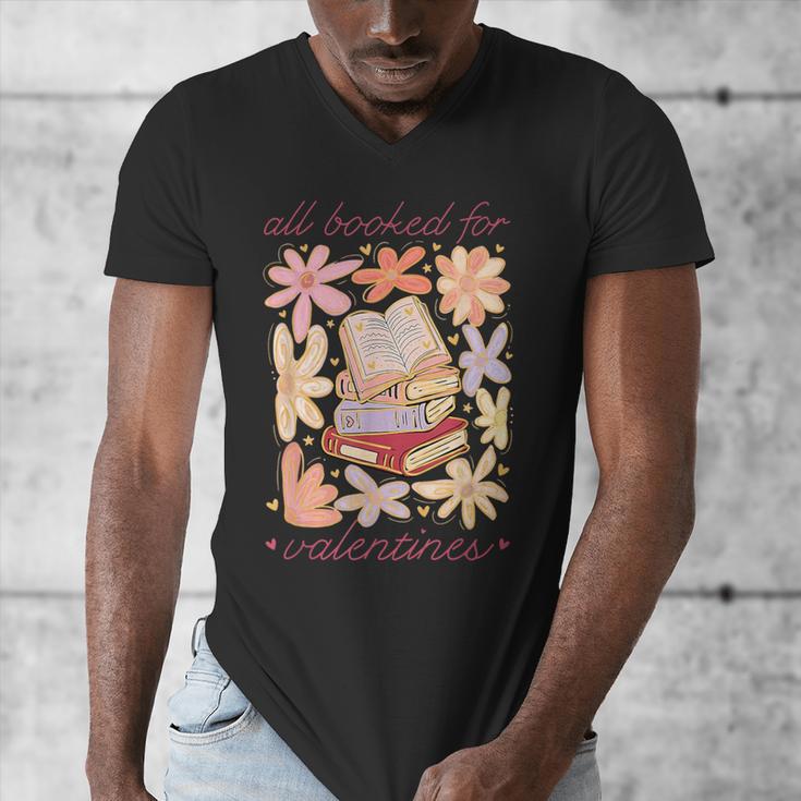 Valentine All Booked For Valentines Book Lovers Teacher Kids Men's V-Neck T-Shirt