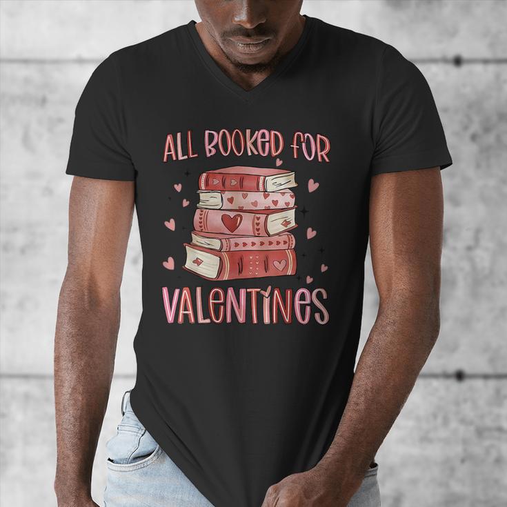 Valentines All Booked For Valentines Book Lovers Teacher Kid Men's V-Neck T-Shirt