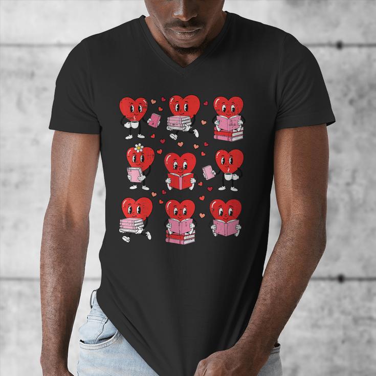 Valentines Day Librarian Heart Reading Book Women Men Kids Men's V-Neck T-Shirt Valentines Day Librarian Heart Reading Book Women Men Kids Men's V-Neck T-Shirt