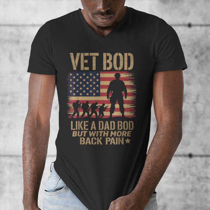 Vet Bod Like Dad Bod But With More Back Pain US Flag Veteran Men's V-Neck T-Shirt