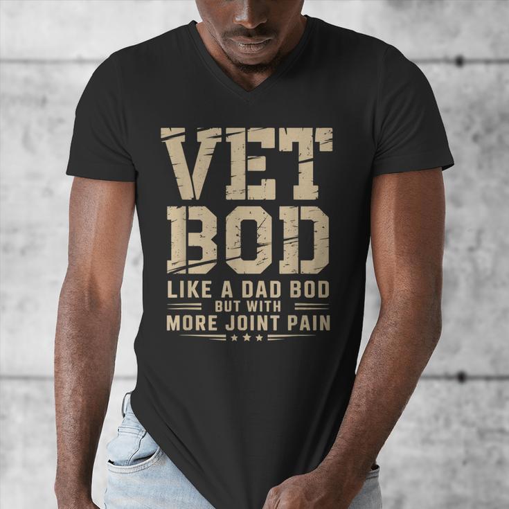 Vet BOD Like A Dad Bob Military Veteran Humor Men's V-Neck T-Shirt