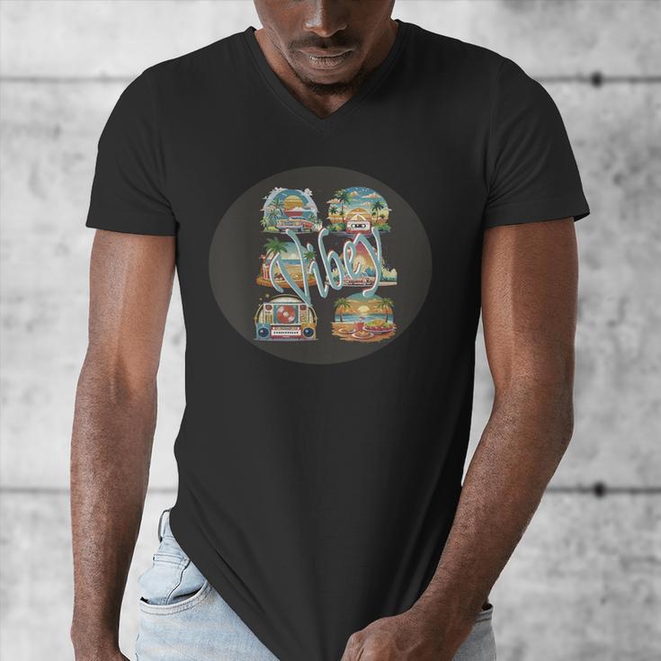 Vibey Nostalgia & Retro Charm Men's V-Neck T-Shirt Vibey Nostalgia & Retro Charm Men's V-Neck T-Shirt
