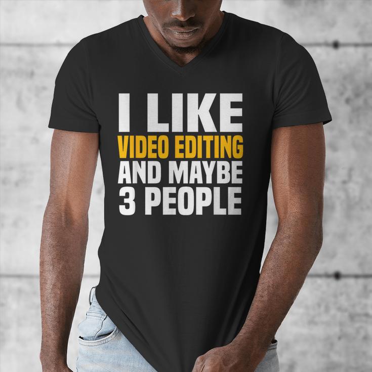 Video Editor Introvert Editing Production Filmmaking Job Men's V-Neck T-Shirt Video Editor Introvert Editing Production Filmmaking Job Men's V-Neck T-Shirt