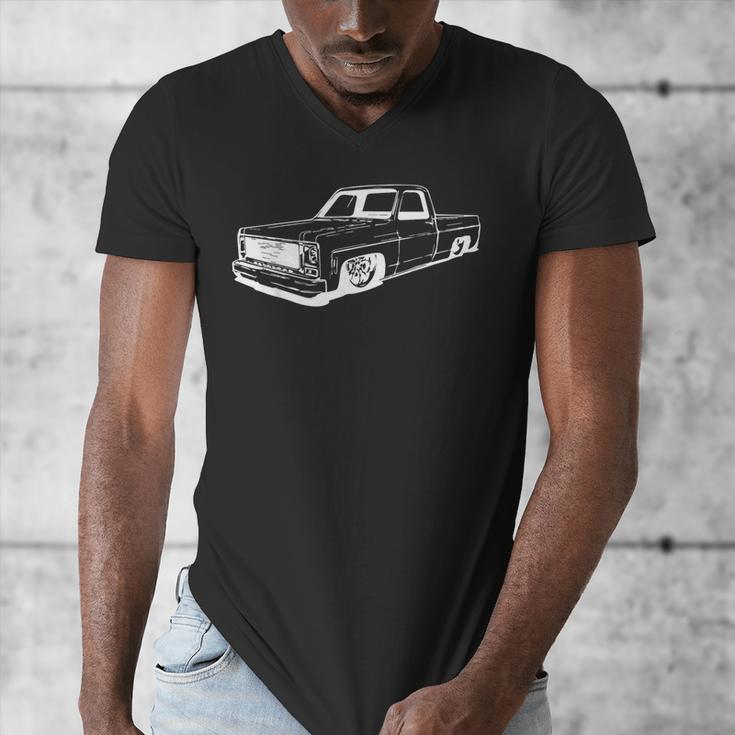 Vintage 73-87 Mini C10 Truck Slammed Graphic Dad Gag Father Men's V-Neck T-Shirt
