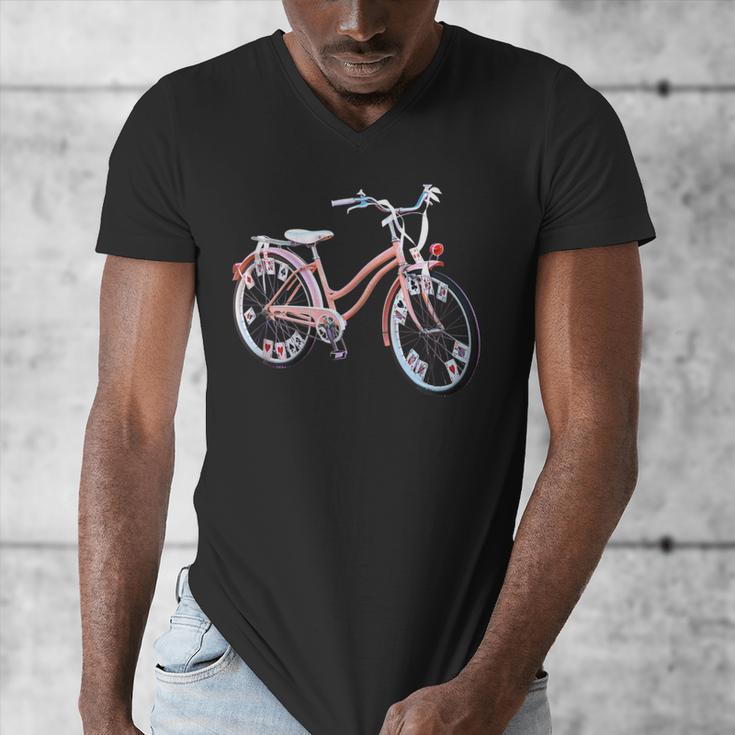 Vintage Bicycle With Playing Cards Nostalgia Men's V-Neck T-Shirt Vintage Bicycle With Playing Cards Nostalgia Men's V-Neck T-Shirt