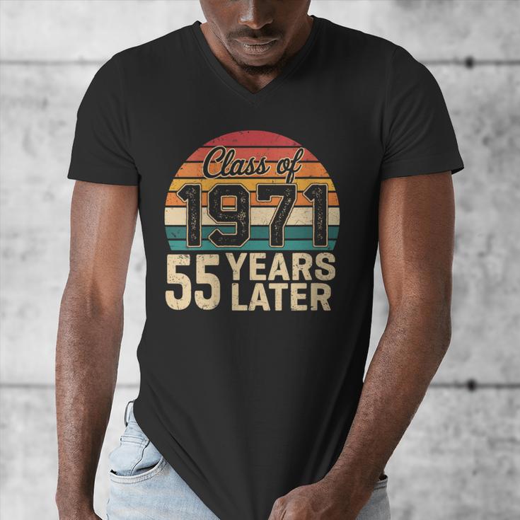 Vintage Class Of 1971 55 Years Later Reunion 55th Graduation Men's V-Neck T-Shirt