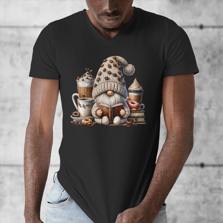 Vintage Cute Gnome Reading Book Coffee Latte Men Women Kids Men's V-Neck T-Shirt Vintage Cute Gnome Reading Book Coffee Latte Men Women Kids Men's V-Neck T-Shirt