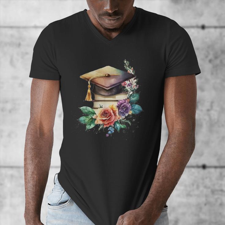 Vintage Hat High School College Graduate Graduation Men's V-Neck T-Shirt