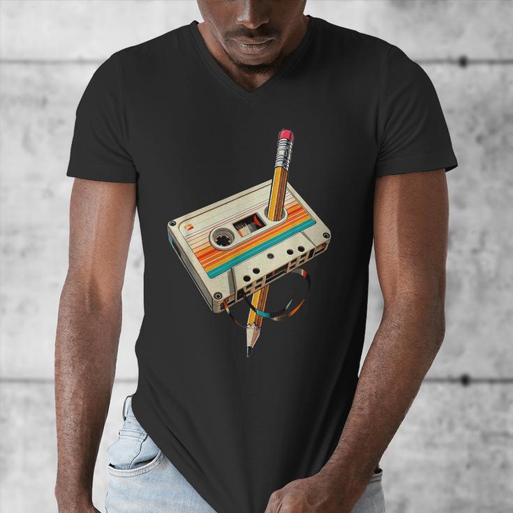 Vintage Pencil Rewind Cassette Tape Nostalgia Party 80s 90s Men's V-Neck T-Shirt