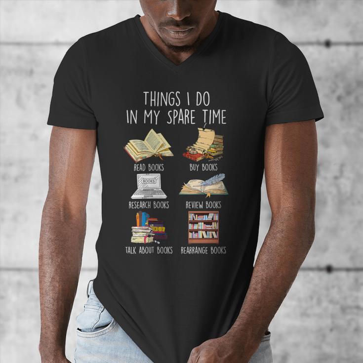 Vintage Retro Things I Do In My Spare Time Books Men's V-Neck T-Shirt