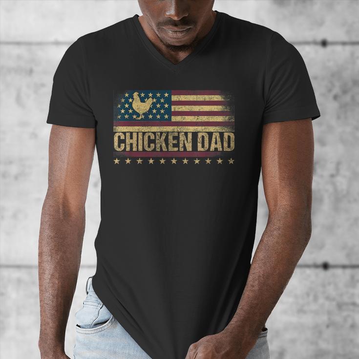 Vintage USA Flag Chicken Dad Stars Men's V-Neck T-Shirt