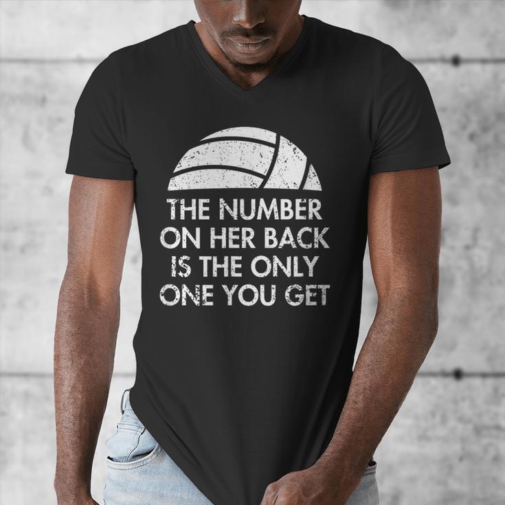 Volleyball Dad MoM Daughter Back Number Men's V-Neck T-Shirt