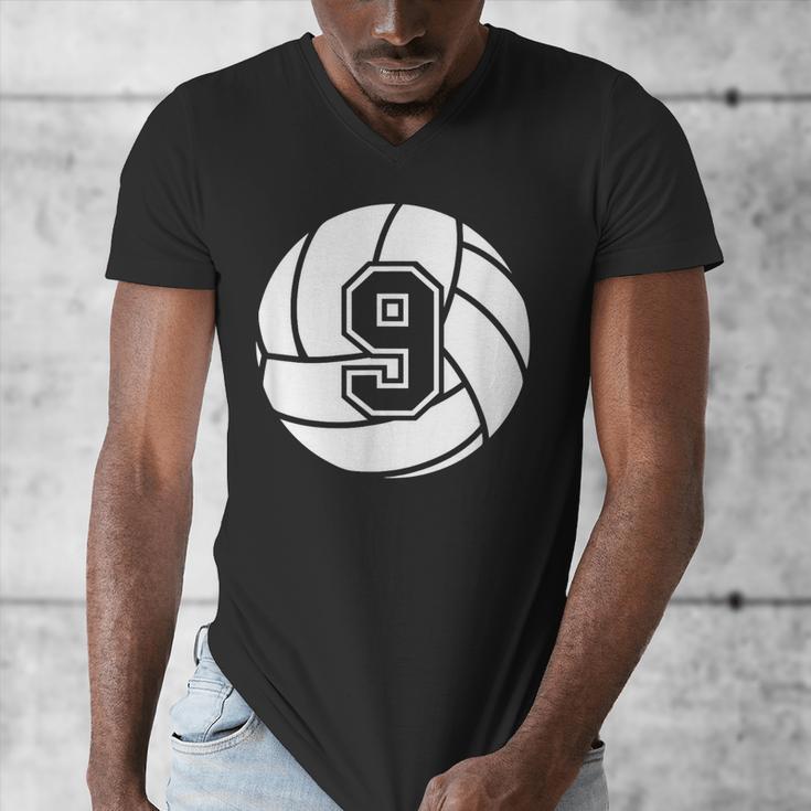 Volleyball Player 9 Volleyball Mom Dad Jersey Number 9 Men's V-Neck T-Shirt