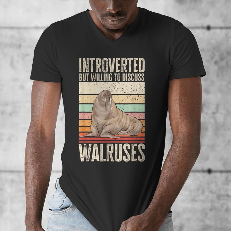 Walrus Lover Introvert Walrus Men's V-Neck T-Shirt Walrus Lover Introvert Walrus Men's V-Neck T-Shirt