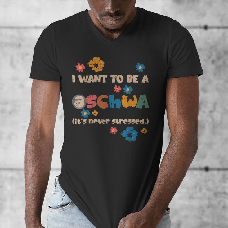 I Want To Be A Schwa Read Book Reading Librarian Men's V-Neck T-Shirt