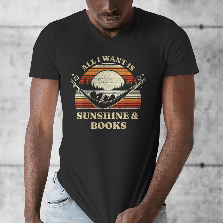 All I Want Is Sunshine & Books Summer Reading Men's V-Neck T-Shirt All I Want Is Sunshine & Books Summer Reading Men's V-Neck T-Shirt