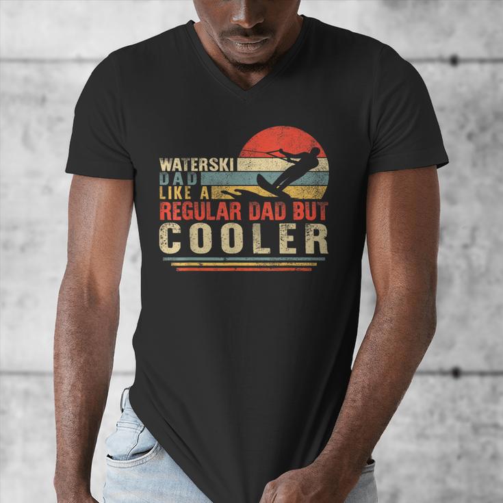 Waterski Dad Fathers Day Ski Lover Dad Water Skiing Rider Men's V-Neck T-Shirt