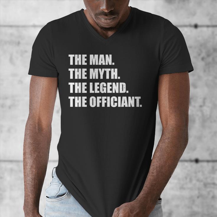 Wedding Officiant Art For Men Dad Ordained Minister Men's V-Neck T-Shirt