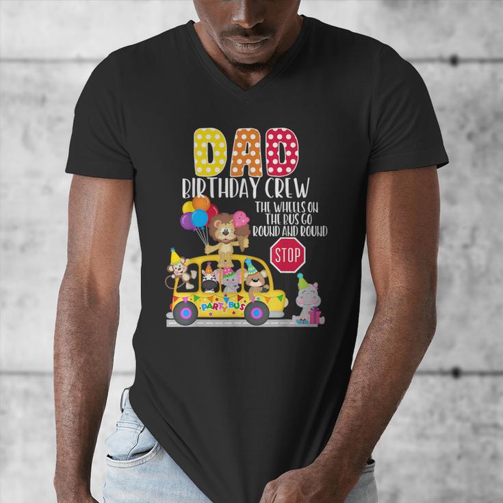The Wheels On The Bus Dad Birthday Crew Party Toddler Kids Men's V-Neck T-Shirt