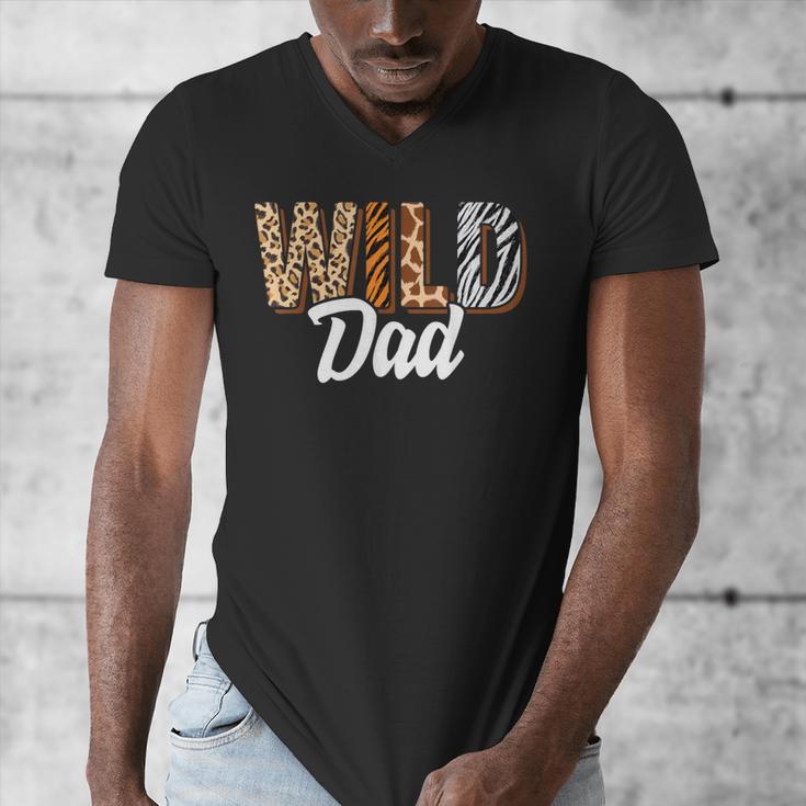 Wild Dad Zoo Born Two Be Wild B-Day Safari Jungle Animal Men's V-Neck T-Shirt