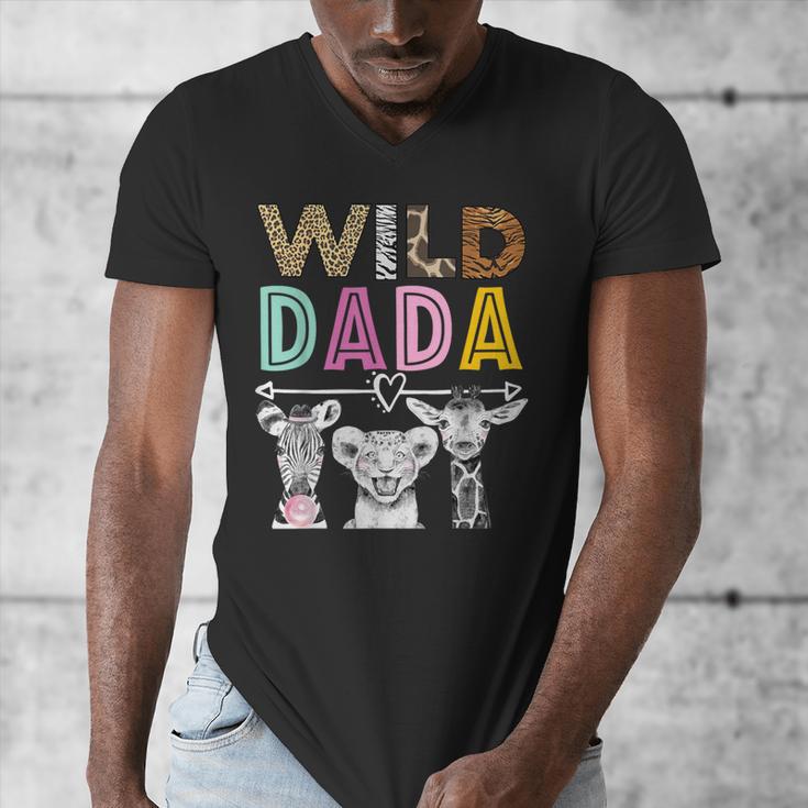 Wild Dada Zoo Theme Birthday Safari Jungle Matching Party Men's V-Neck T-Shirt