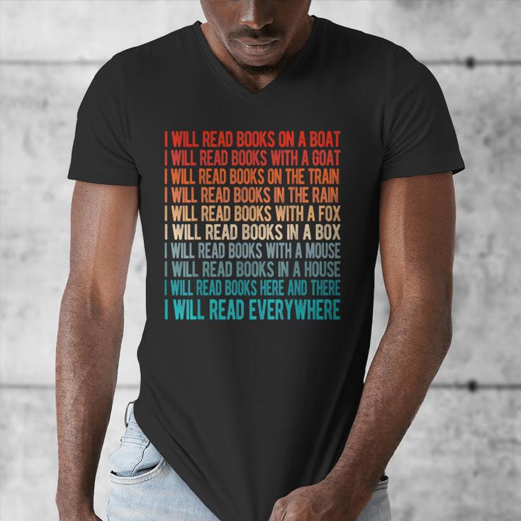 I Will Read Books On A Boat Kids Reading Men's V-Neck T-Shirt I Will Read Books On A Boat Kids Reading Men's V-Neck T-Shirt
